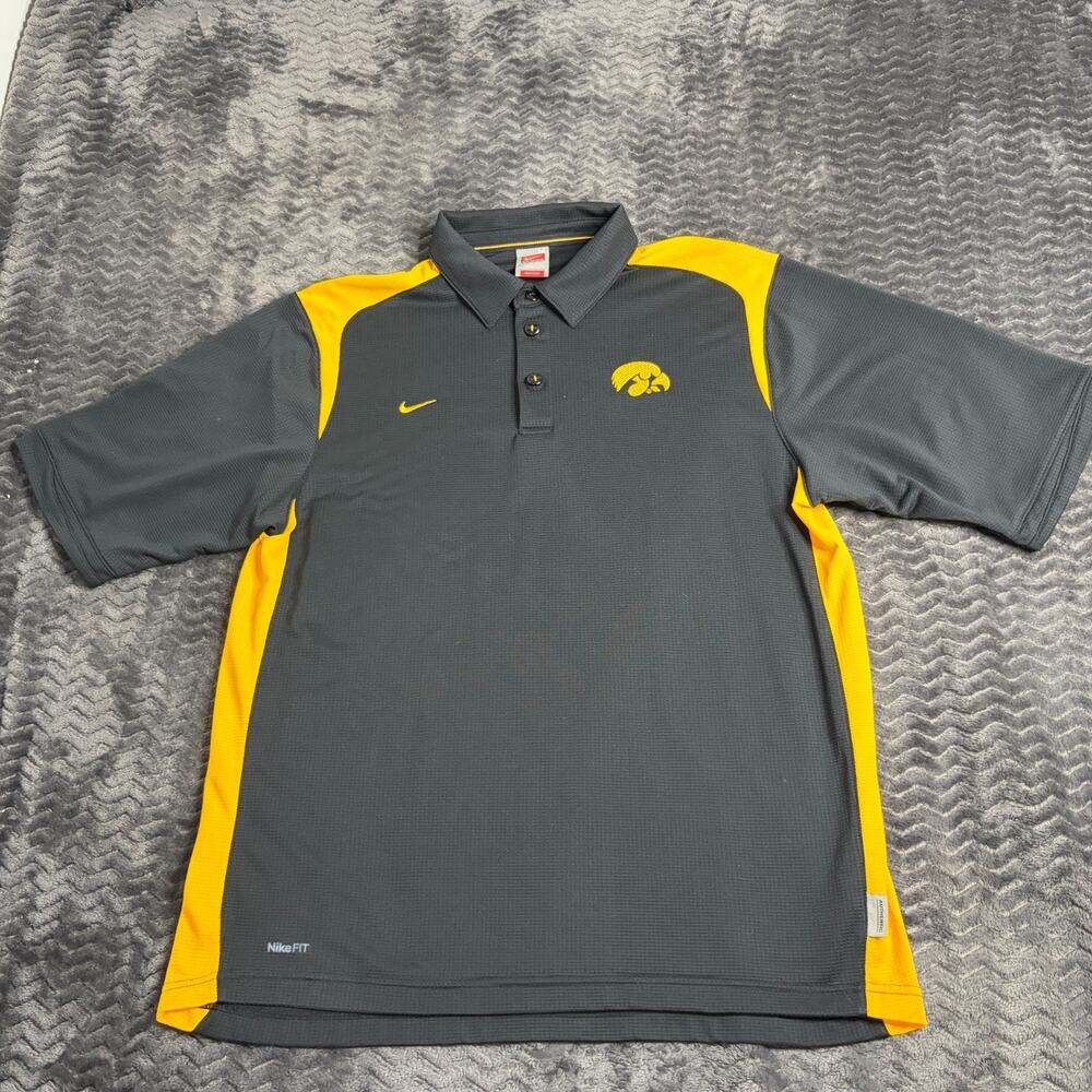 University Of Iowa Hawkeyes Polo Men’s M Black & Gold Short Sleeve Sportswear